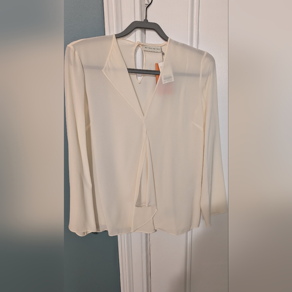 Etro Cream Silk Blouse, Size 40/Small, NWT